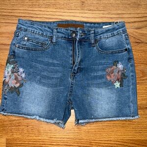 Joe's Jeans Blue Embroidered Jean Shorts